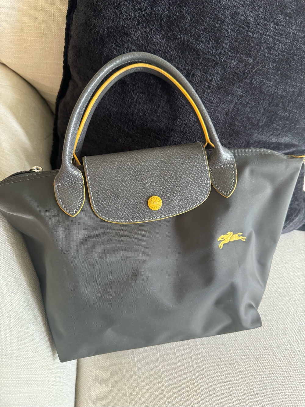longchamp le pliage club small top handle bag gunmetal - Picture 2 of 8